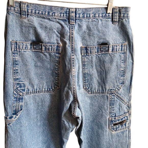 Vintage Utility Carpenter Jeans Mens 34x30 Baggy Y2K Skater Jnco Side Zip 90s - Picture 1 of 6